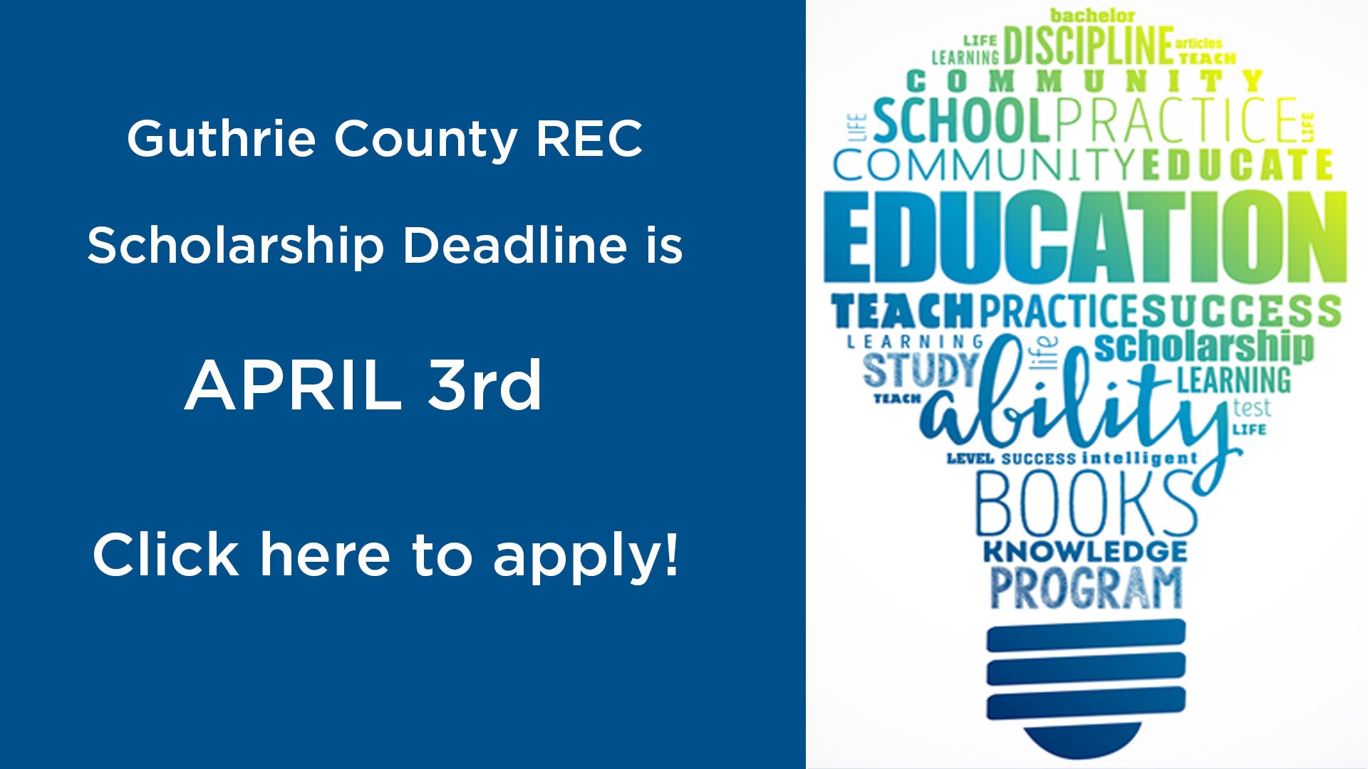 Scholarship deadline reminder