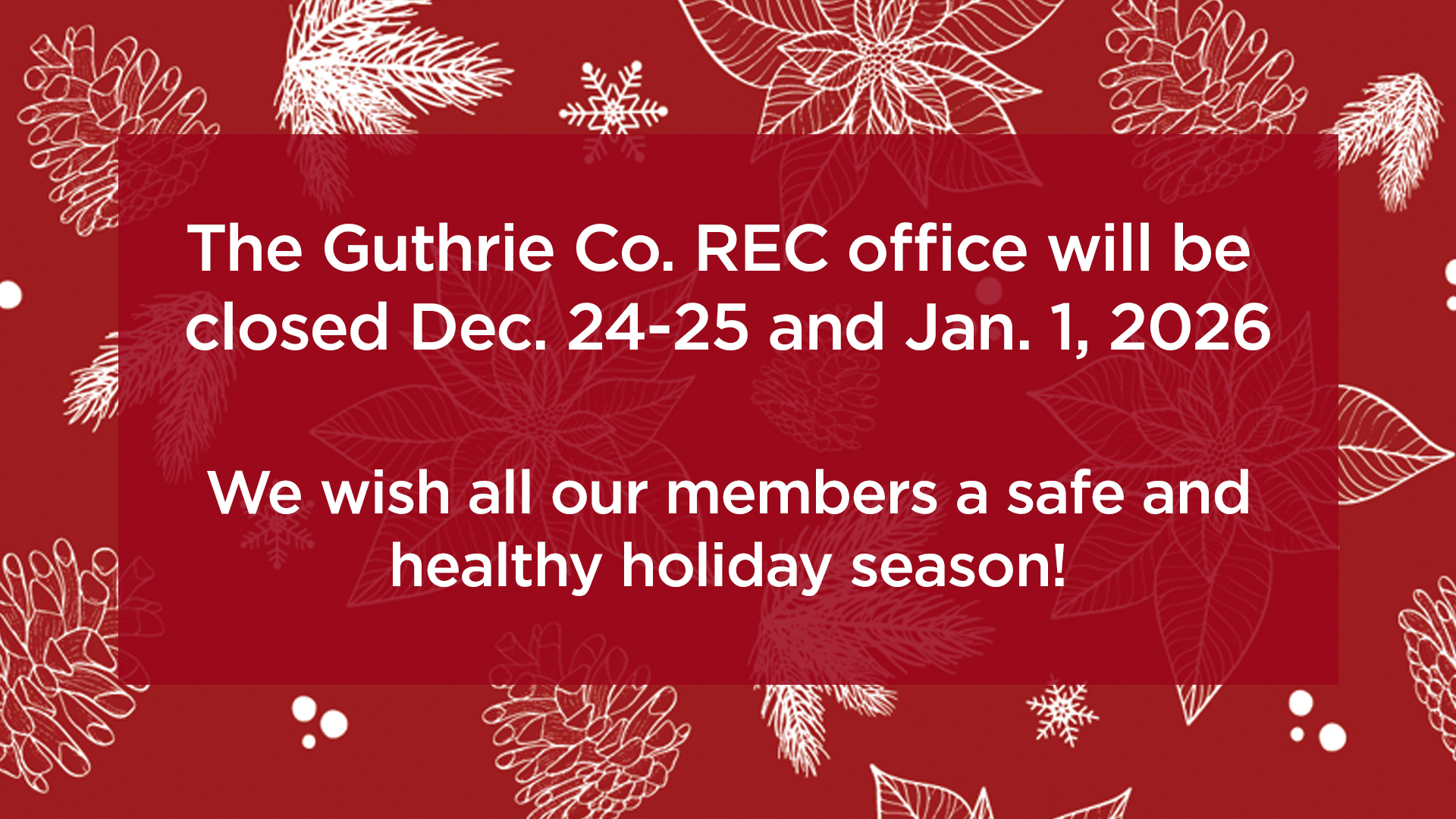 Holiday Office closing