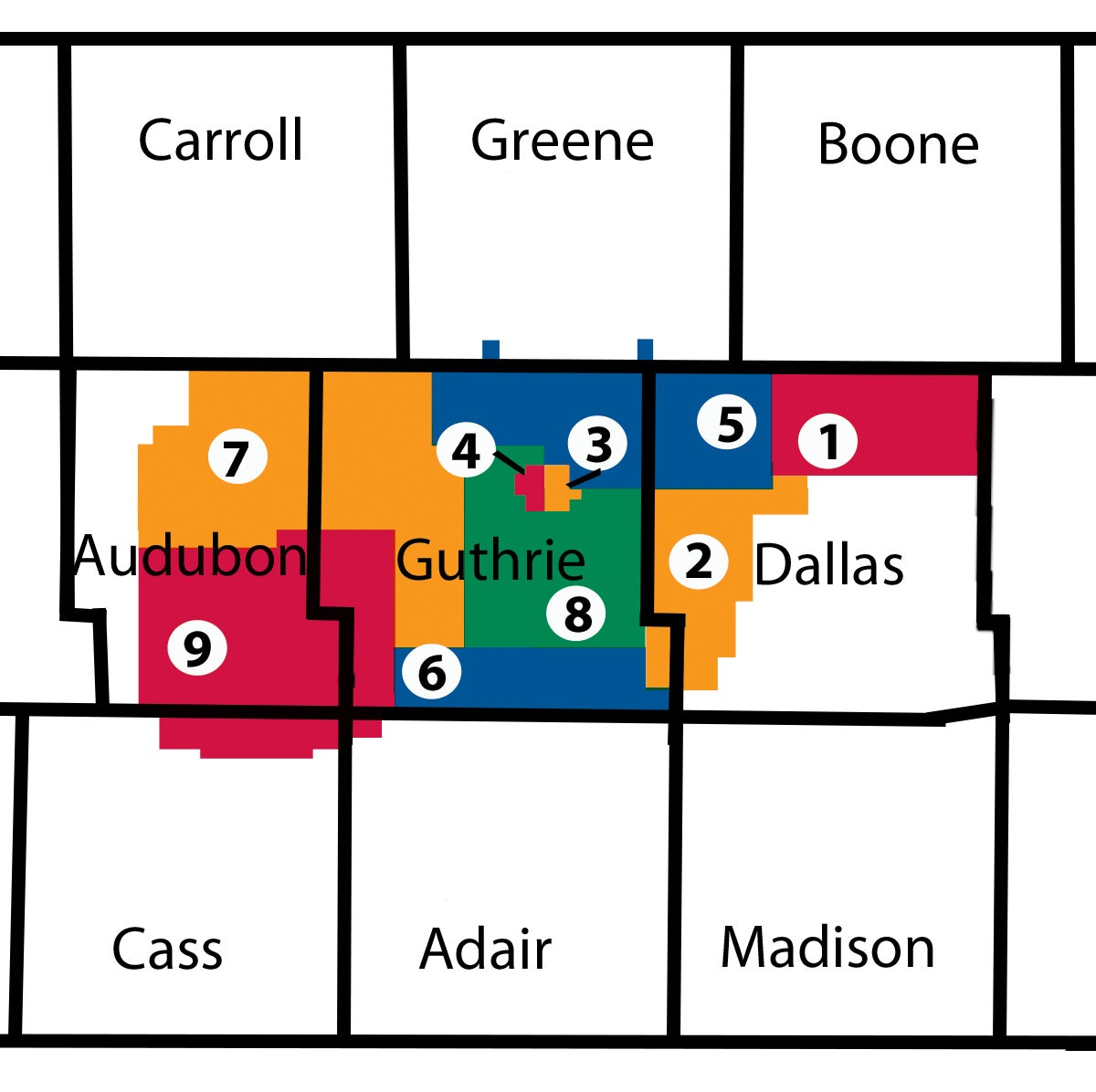 Guthrie County REC district map