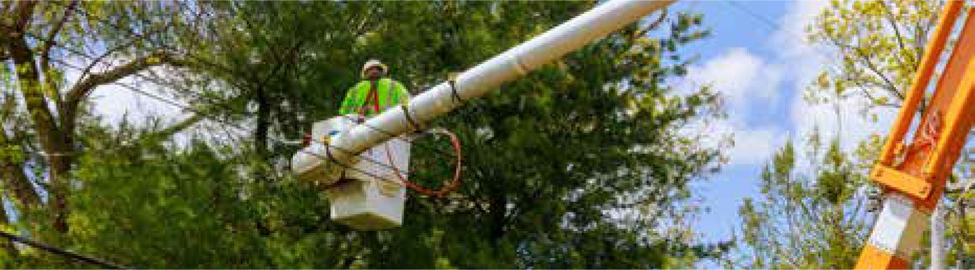 lineman in bucket truck